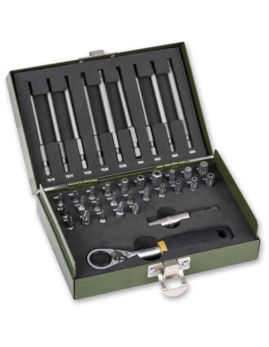 PROXXON Precision Engineer’s Bit Set & 14" MICRO Ratchet - 36 Piece 🪚 Премиум оборудване за дървообработка | JetTools.bg