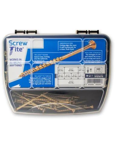 Tite-Fix Screw-Tite Compact Organiser (Pack of 460 Pozi Screws) 🪚 Premium Woodworking Equipment | JetTools.bg