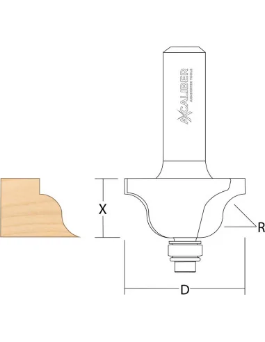 Axcaliber Bearing Guided Roman Ogee Cutter ➤ • Топ цена • jettools.bg