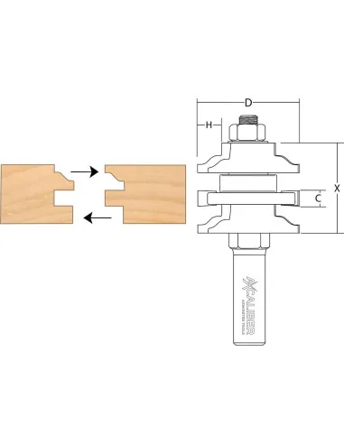 Axcaliber Stile & Rail Cutter (Ogee) 🪚 Premium Woodworking Equipment | JetTools.bg