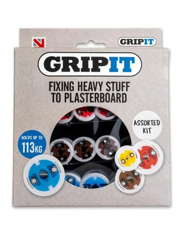 GripIt Plasterboard Fixings Assorted Kit (Pkt 32) 🪚 Премиум оборудване за дървообработка | JetTools.bg