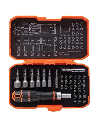 Bahco 59/S36BCR Ratcheting Coloured Bit Set, 36 Piece 🪚 Премиум оборудване за дървообработка | JetTools.bg