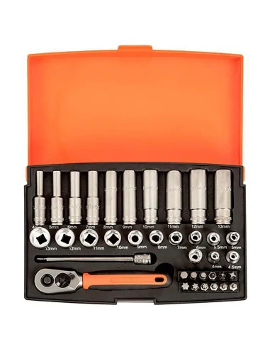 Bahco SL25L 1/4" Deep Drive Socket Set, 37 Piece 🪚 Premium Woodworking Equipment | JetTools.bg