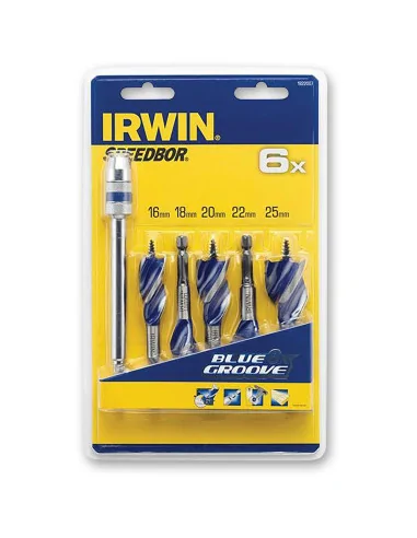 IRWIN Blue Groove 6X Stubby Wood Bit Set (5 Pce) 🪚 Premium Woodworking Equipment | JetTools.bg