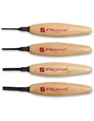 Flexcut 4 Piece Shallow U-Gouge Micro Tool Set 🪚 Премиум оборудване за дървообработка | JetTools.bg