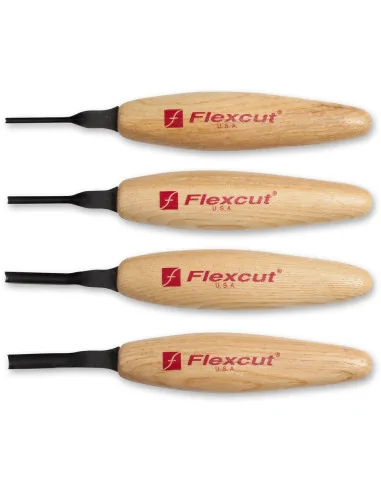 Flexcut 4 Piece Deep U-Gouge Micro Tool Set 🪚 Премиум оборудване за дървообработка | JetTools.bg